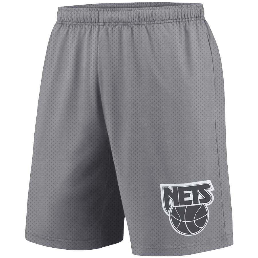Mitchell And Ness Shorts Brooklyn Nets Mitchell & Ness NBA HWC Premium Mesh Court Shorts - Grey