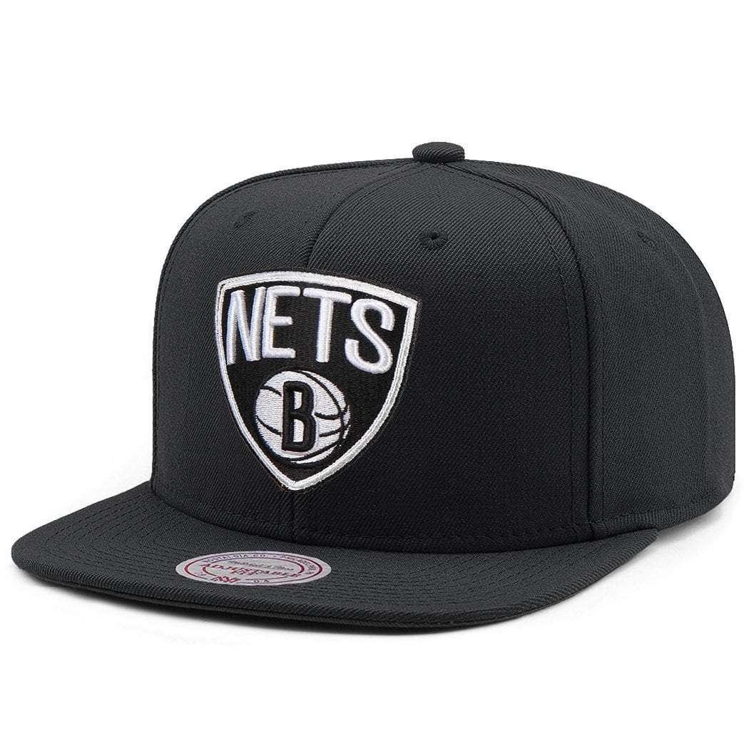 Mitchell And Ness Caps Brooklyn Nets Mitchell & Ness NBA Team High Crown Snapback Hat - Black