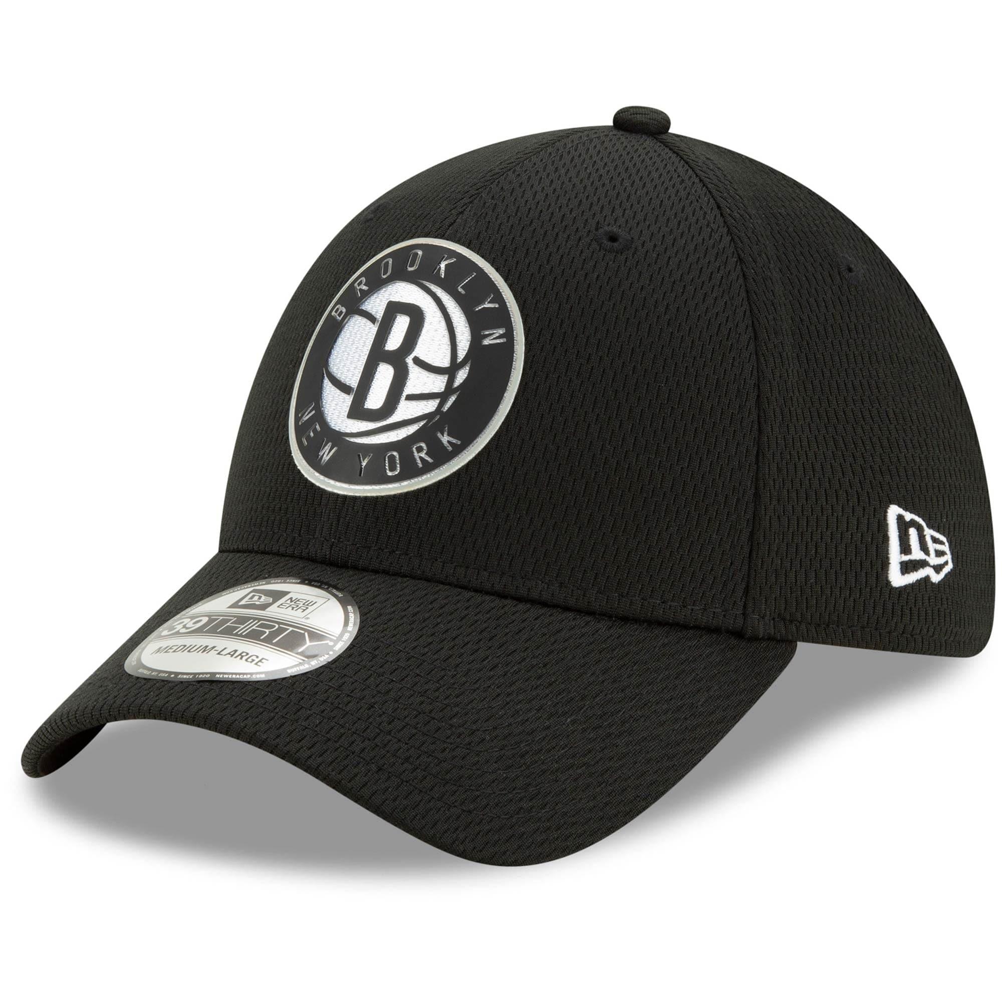 New Era Caps Brooklyn Nets New Era NBA 2020 Back Half 39THIRTY Flex Fit Curve Hat - Black