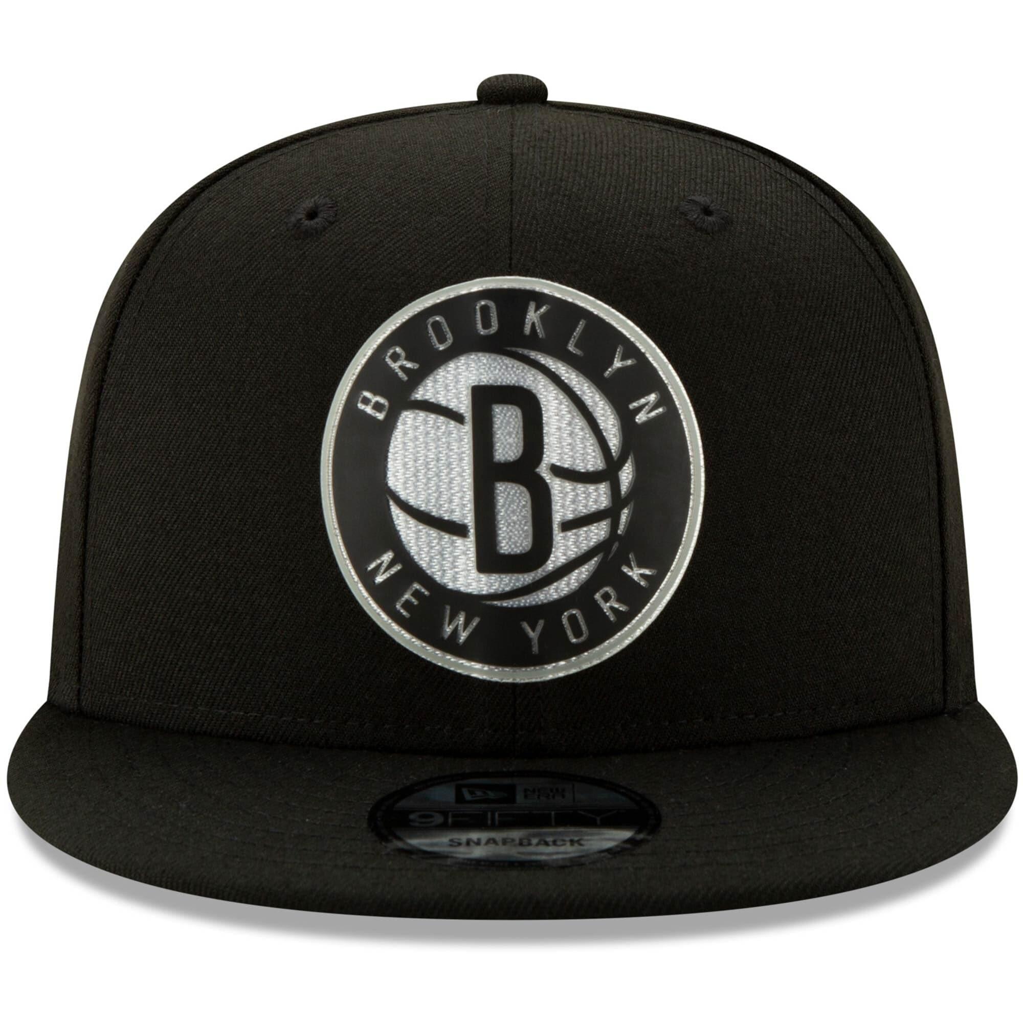New Era Caps Brooklyn Nets New Era NBA 2020 Back Half 9FIFTY Snapback Hat - Black