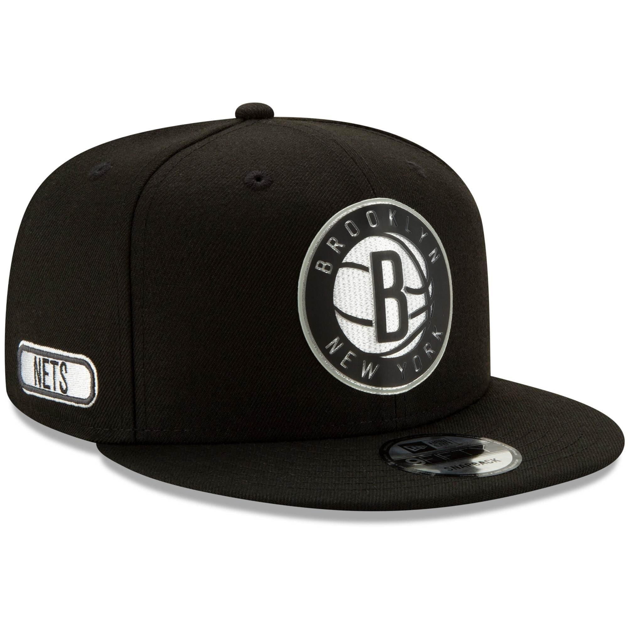 New Era Caps Brooklyn Nets New Era NBA 2020 Back Half 9FIFTY Snapback Hat - Black