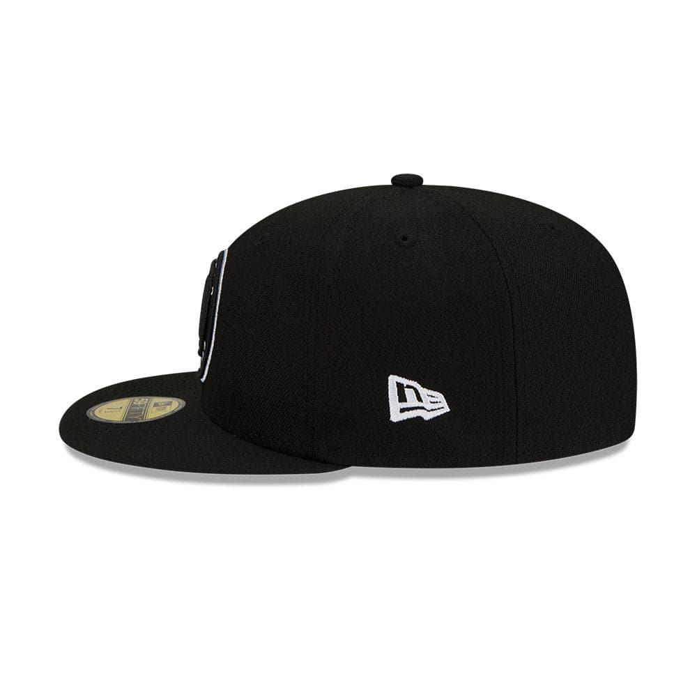 New Era Caps Brooklyn Nets New Era NBA 21-22 Back Half 59FIFTY Fitted Hat - Black