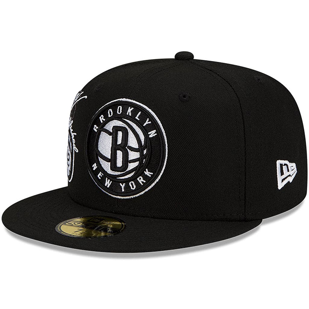 New Era Caps Brooklyn Nets New Era NBA 21-22 Back Half 59FIFTY Fitted Hat - Black