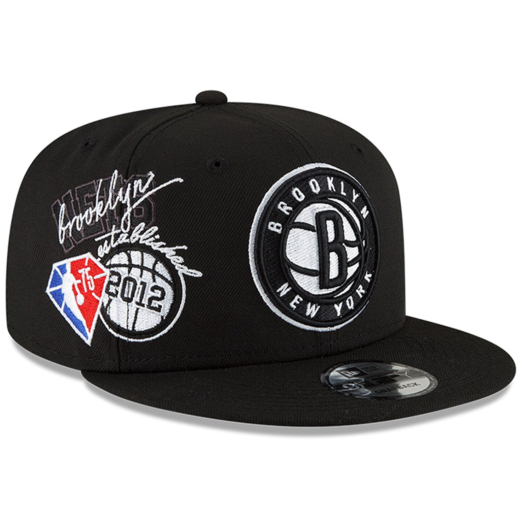 New Era Caps Brooklyn Nets New Era NBA 21-22 Back Half 9FIFTY Snapback Hat - Black