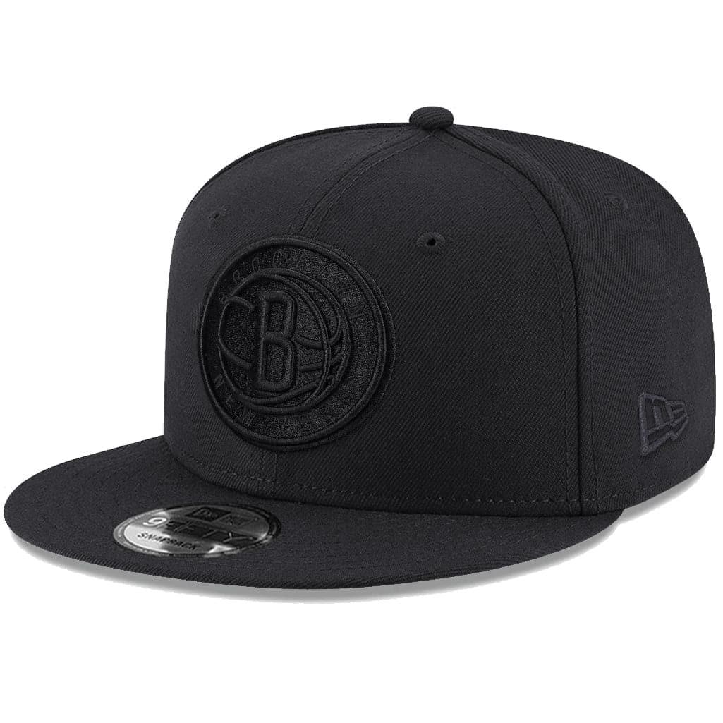 New Era Caps Brooklyn Nets New Era NBA Black On Black 9FIFTY Snapback Hat