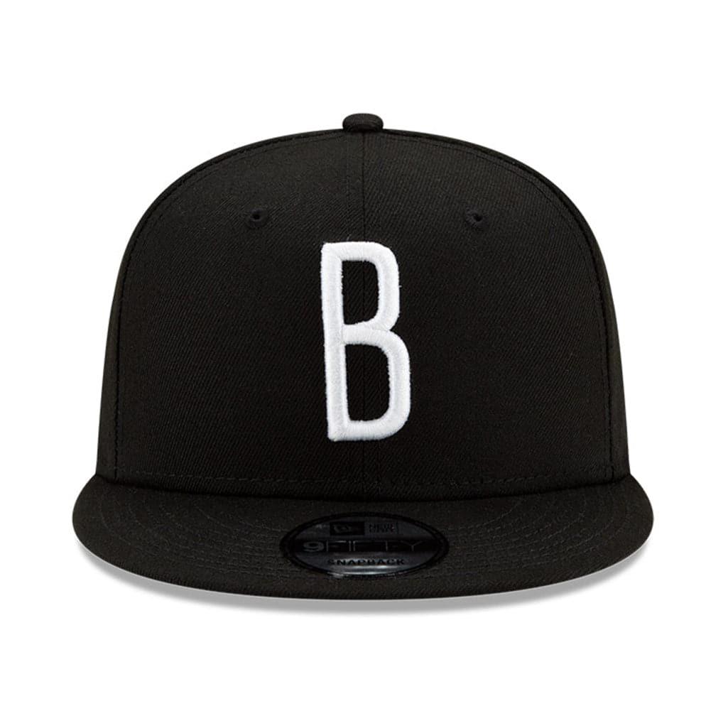 New Era Caps Brooklyn Nets New Era NBA Ligature 9FIFTY Snapback Hat - Black