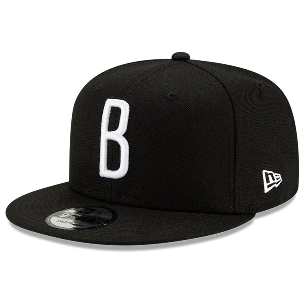 New Era Caps Brooklyn Nets New Era NBA Ligature 9FIFTY Snapback Hat - Black