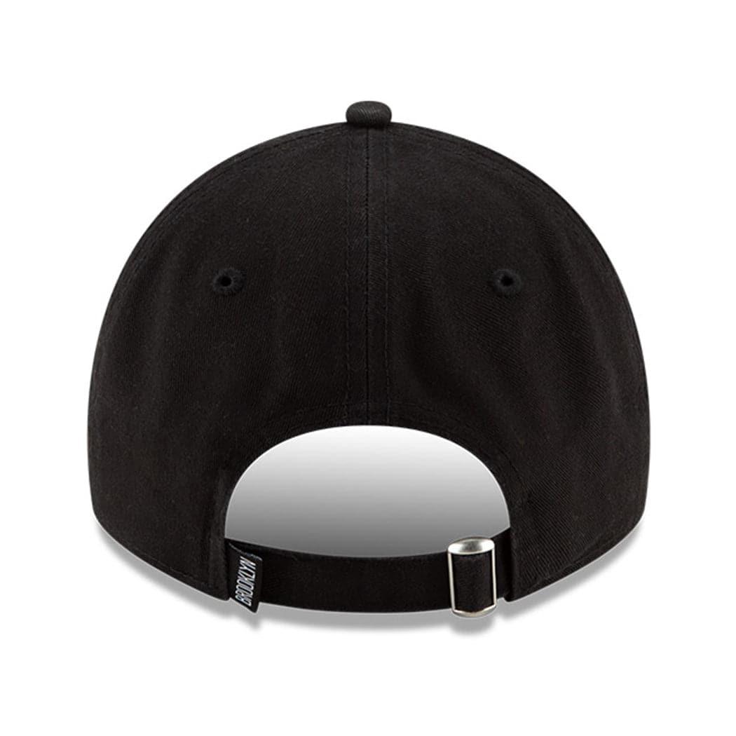 New Era Caps Brooklyn Nets New Era NBA Ligature 9TWENTY Curved Hat - Black