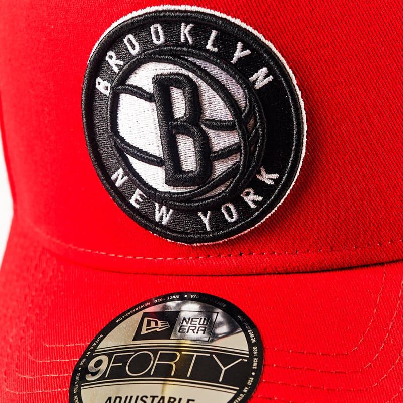 New Era Caps Brooklyn Nets New Era NBA Monochrome 9FORTY A-Frame Curve Snapback Hat - Red