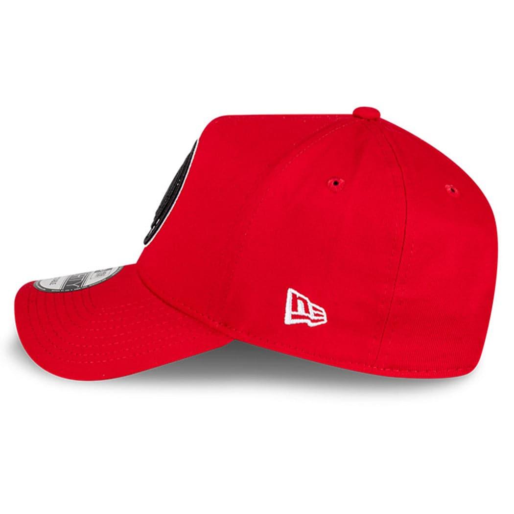 New Era Caps Brooklyn Nets New Era NBA Monochrome 9FORTY A-Frame Curve Snapback Hat - Red