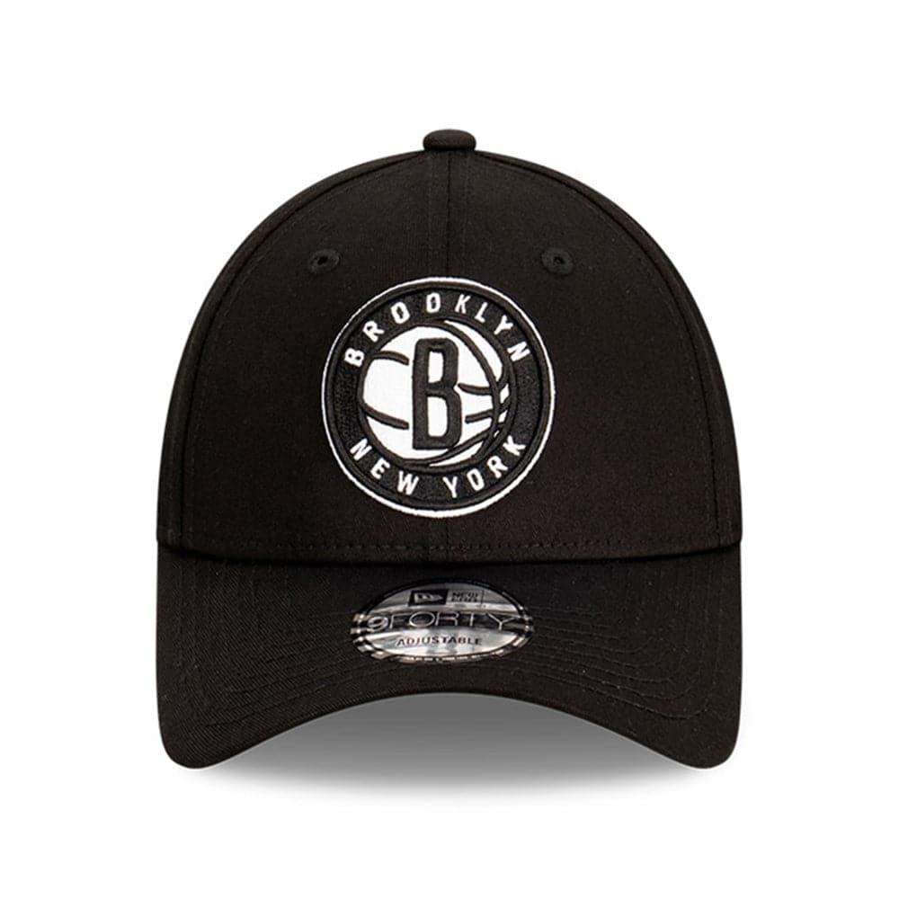 New Era Caps Brooklyn Nets New Era NBA Team Stripes 9FORTY Cloth Strap Curve Hat - Black