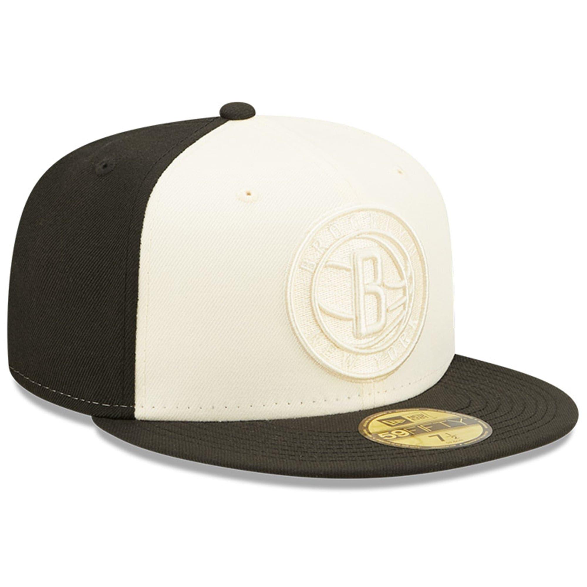 New Era Caps Brooklyn Nets New Era NBA Tonal 2-Tone 59FIFTY Fitted Hat  - Black