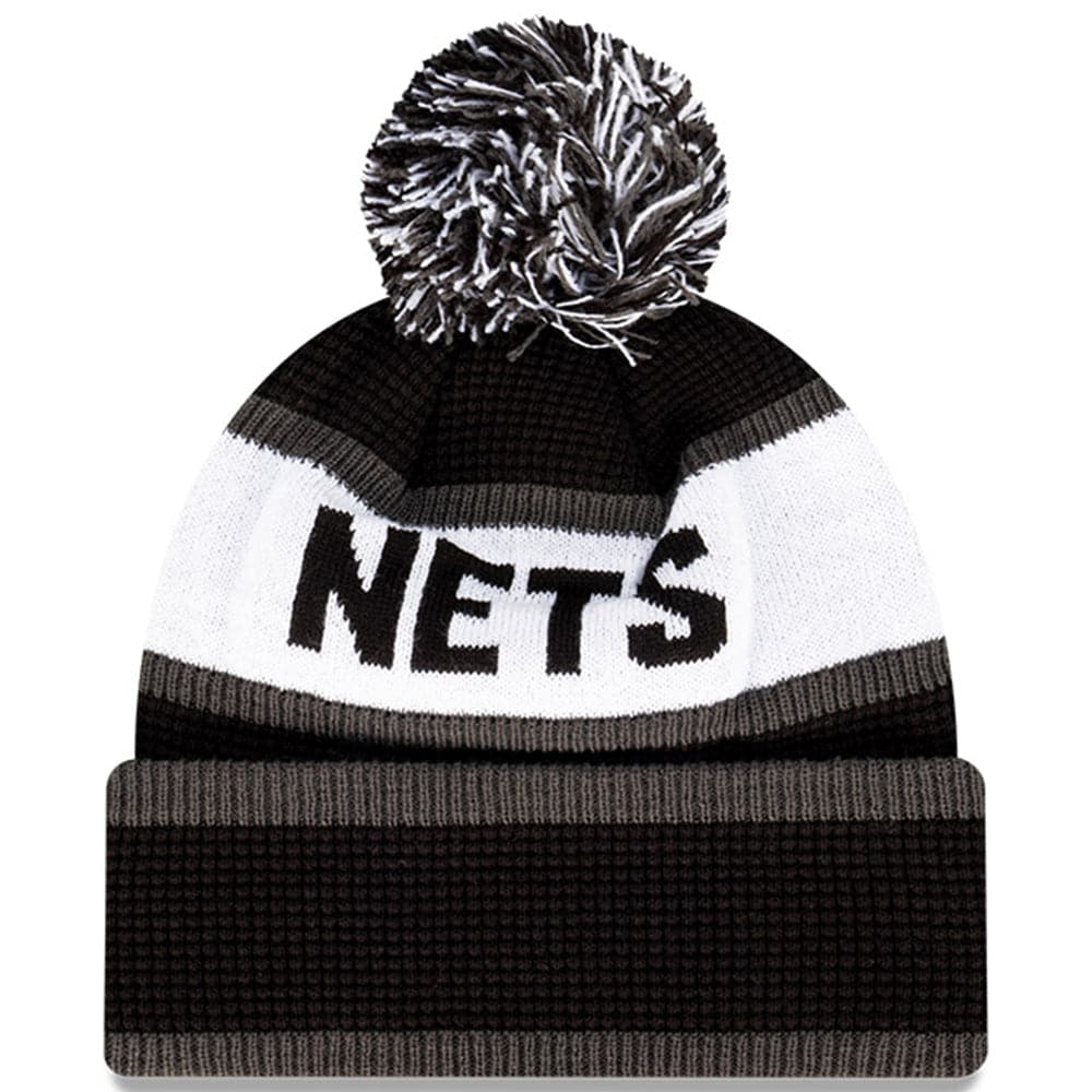 New Era Beanies Brooklyn Nets New Era NBA Wordmark Waffle Knit Beanie - Black