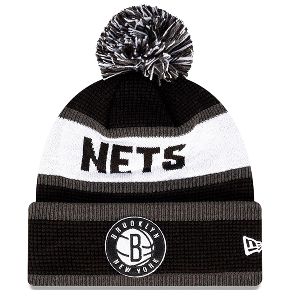 New Era Beanies Brooklyn Nets New Era NBA Wordmark Waffle Knit Beanie - Black