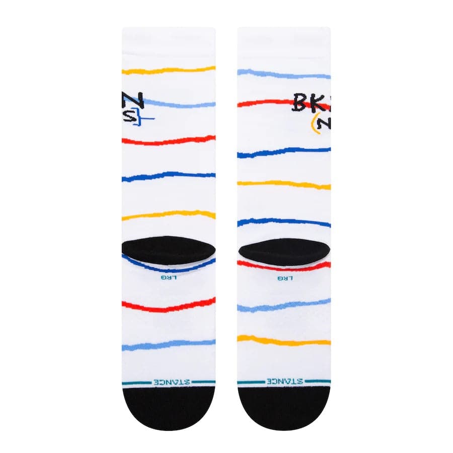 Stance Socks Large (9-12 US) Brooklyn Nets Stance NBA 22-23 City Edition Crew Socks - White