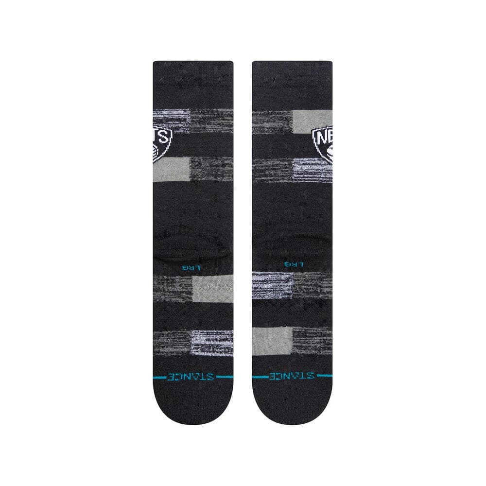 Stance Socks Large (9-12 US) Brooklyn Nets Stance NBA Cryptic Crew Socks - Black