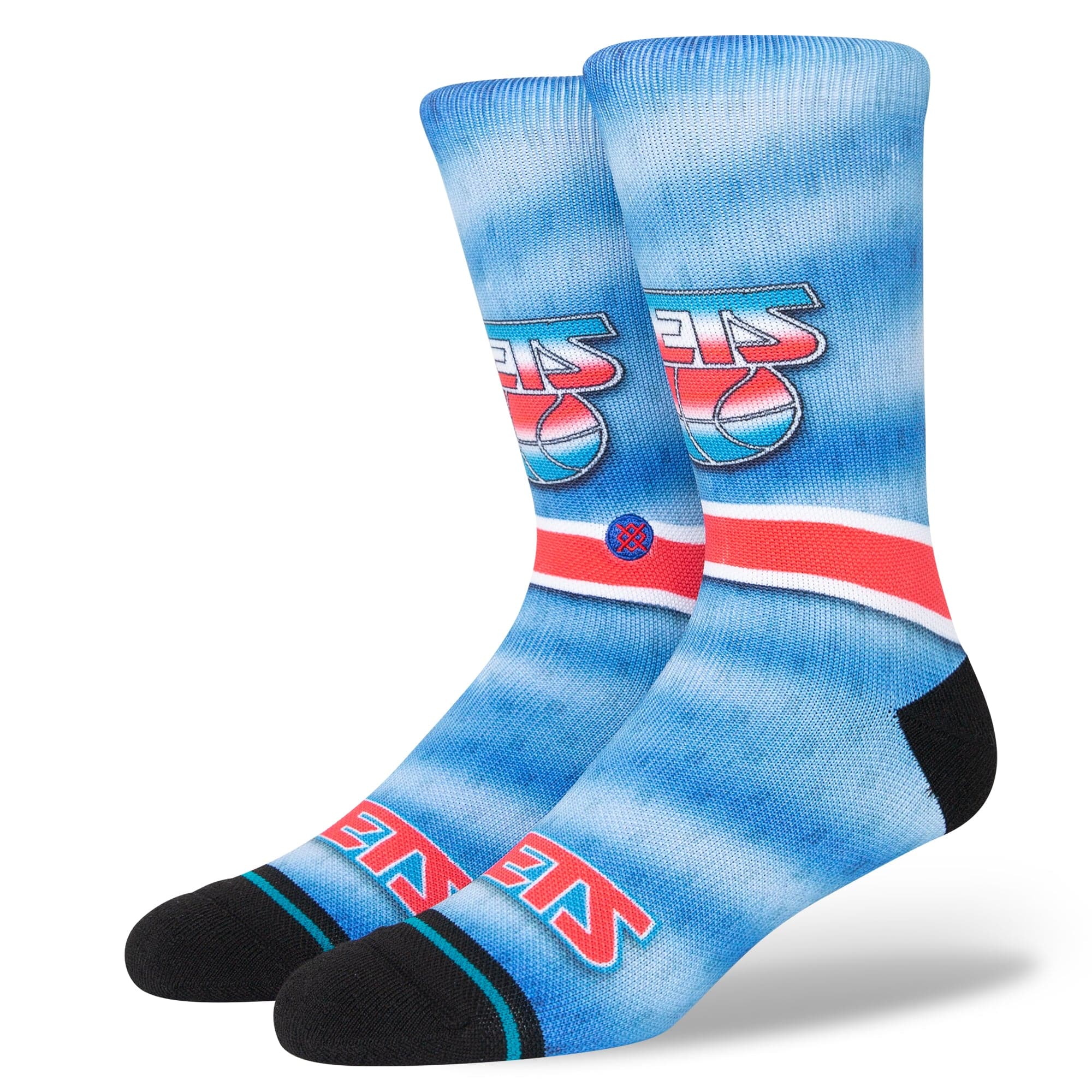 Stance Socks Large (9-12 US) Brooklyn Nets Stance NBA HWC Logo Fader Crew Socks - Blue