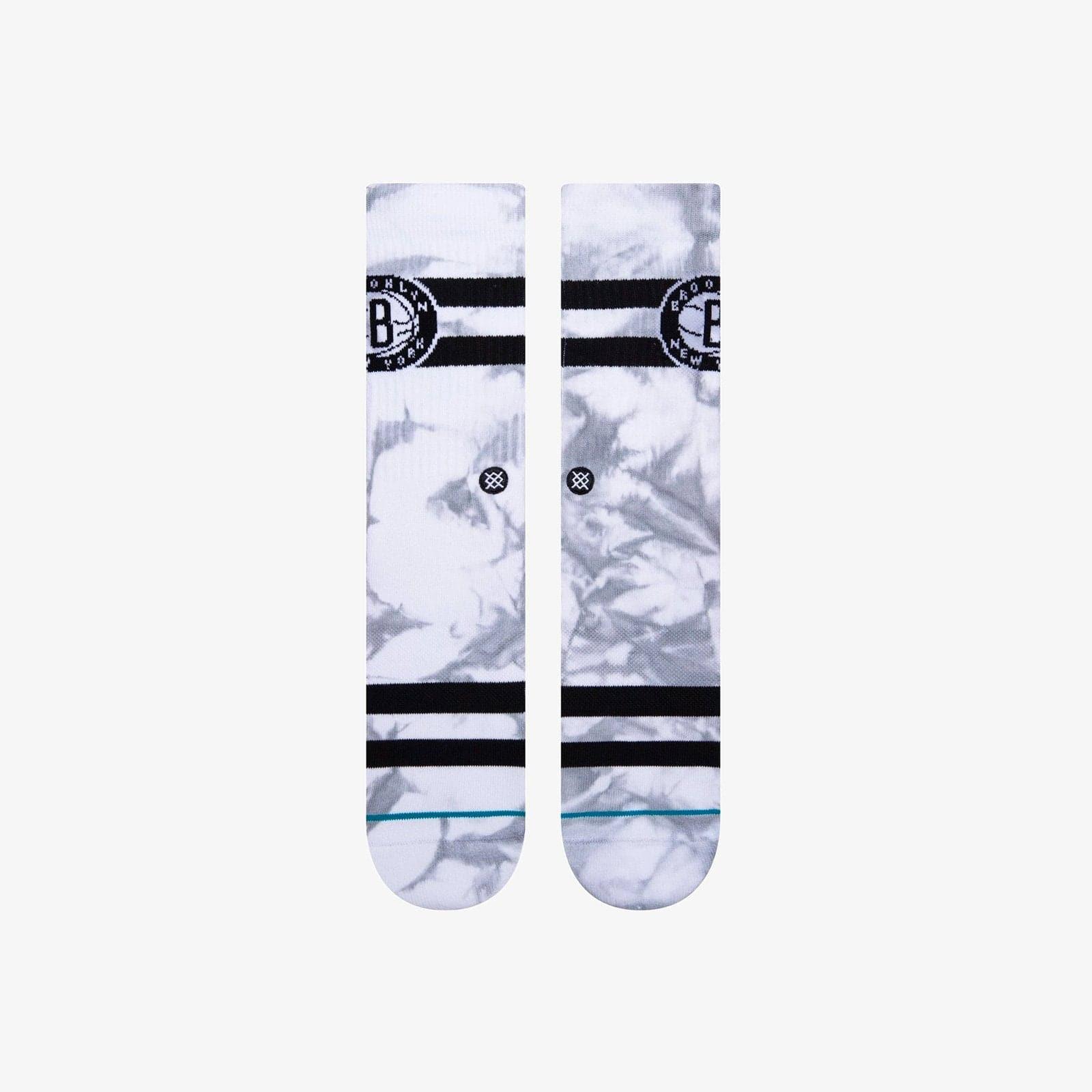 Stance Socks Large (9-12 US) Brooklyn Nets Stance NBA Team Dyed Crew Socks - White