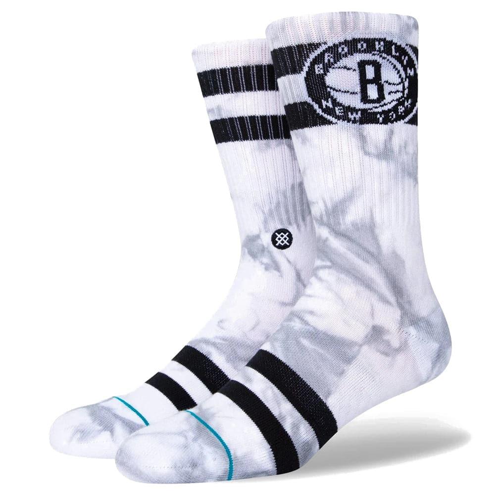 Stance Socks Large (9-12 US) Brooklyn Nets Stance NBA Team Dyed Crew Socks - White
