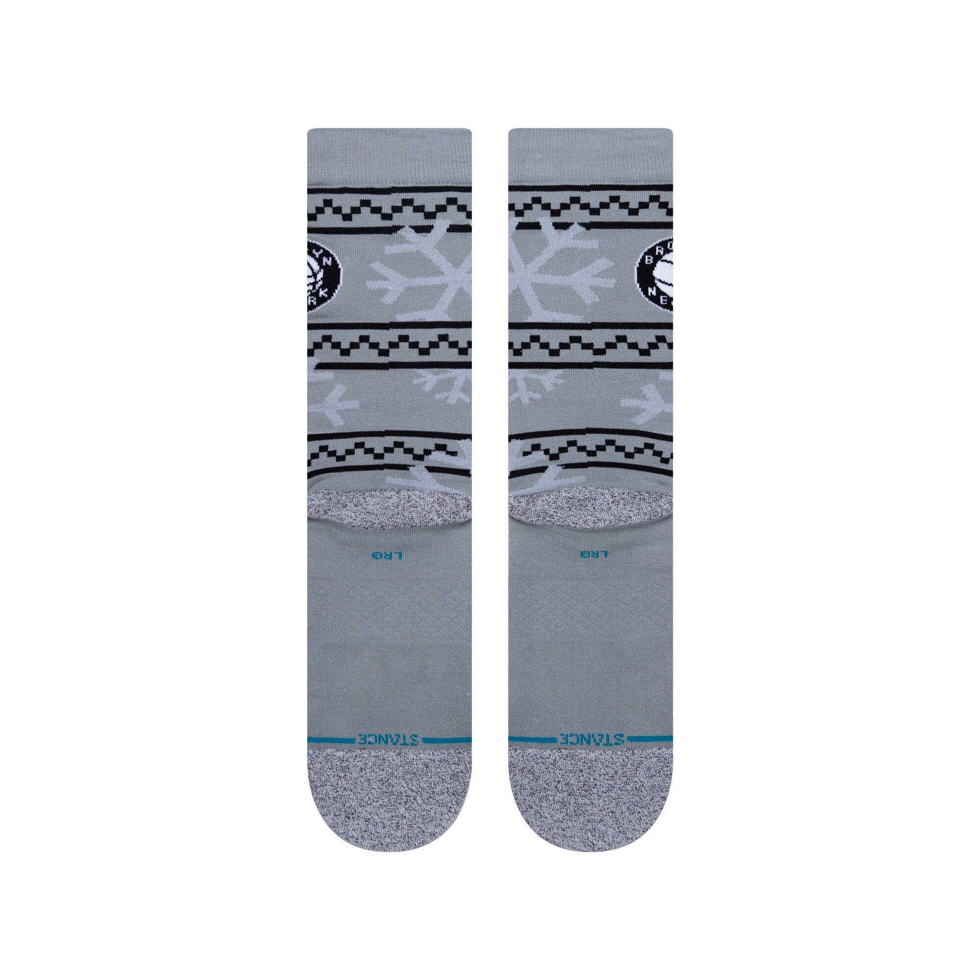 Stance Socks Large (9-12 US) Brooklyn Nets Stance NBA Team Frosted Crew Socks - Grey