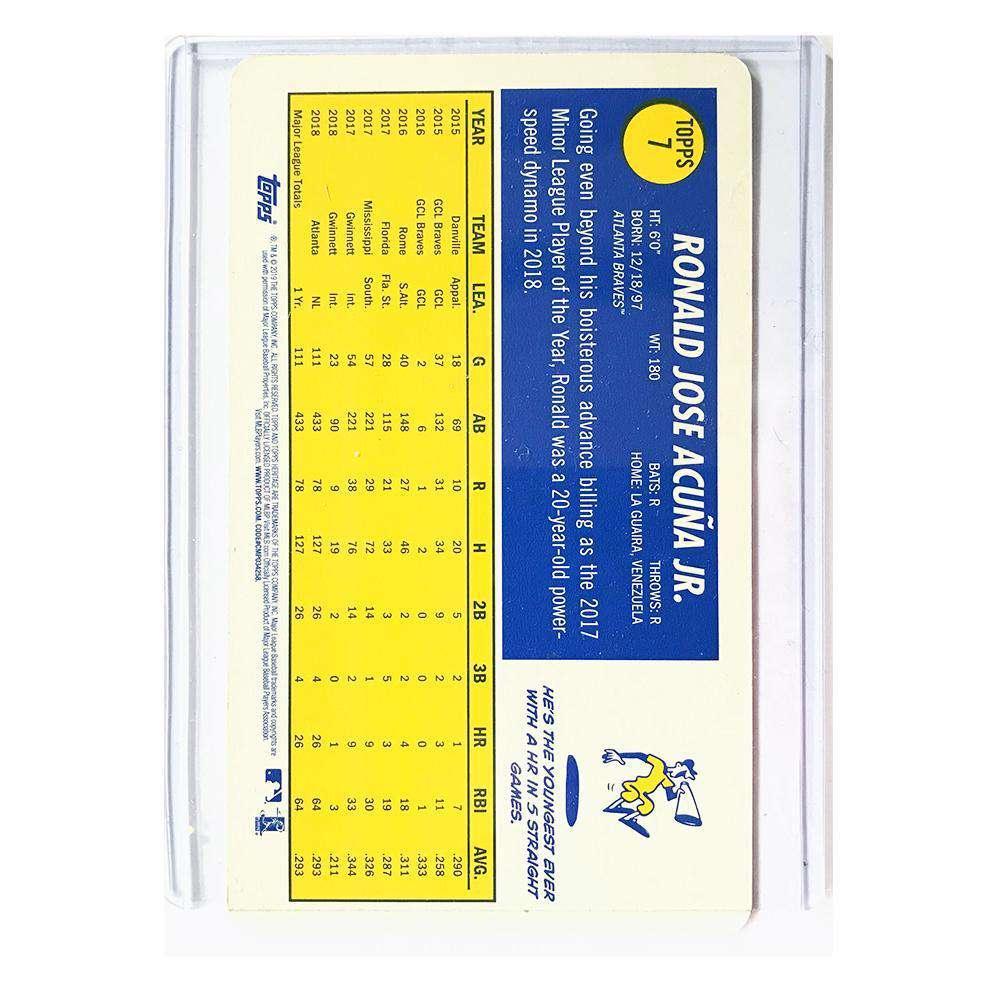 Ronald Acuña Jr Atlanta Braves 2019 Topps Heritage Box Topper #7 Rookie Card