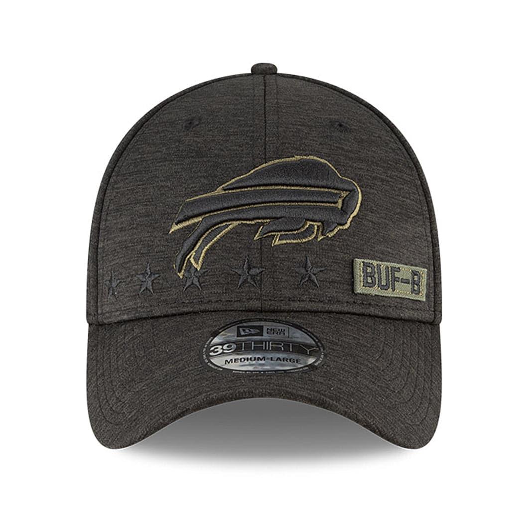 New Era Caps Buffalo Bills New Era NFL 2020 Salute To Service 39THIRTY Flex Fit Curve Hat - Black