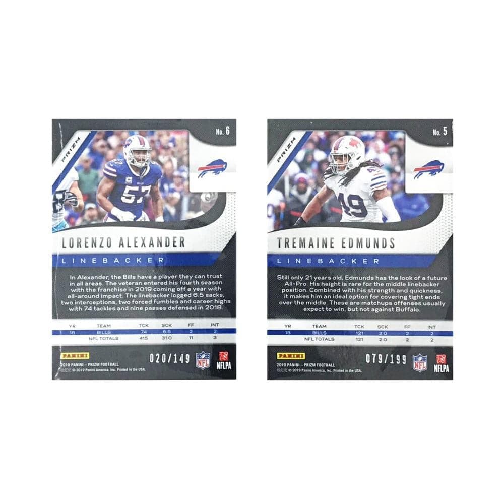 Panini Cards Buffalo Bills Panini NFL Prizm Parallel 2 Trading Card Set