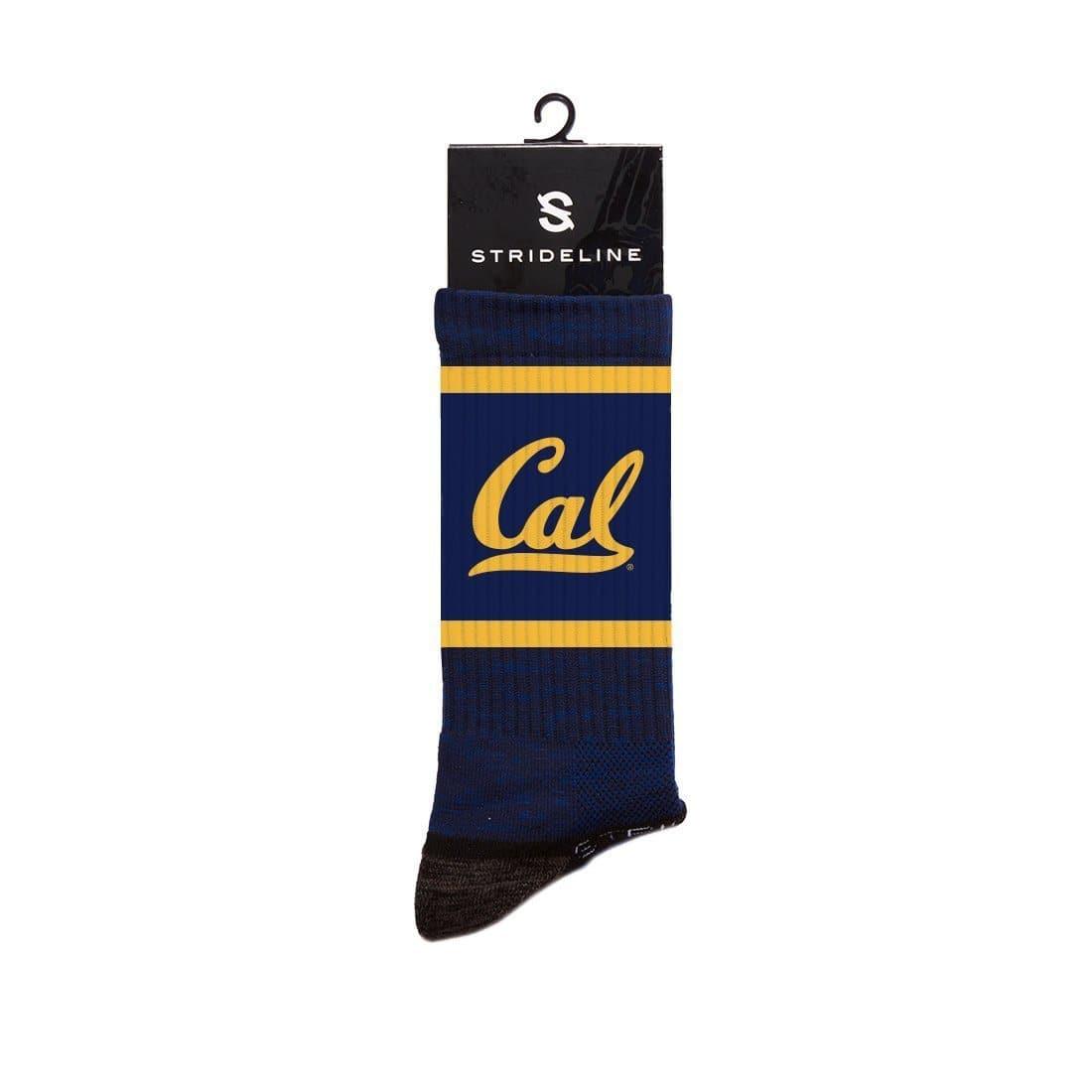 Strideline Socks M/L (8-12 US) California Golden Bears Strideline NCAA Team Stripe Premium Crew Socks - Navy