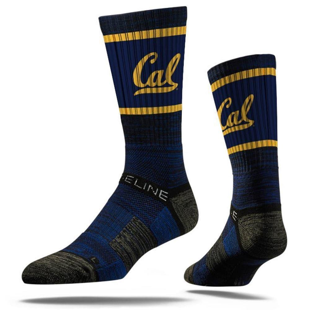 Strideline Socks M/L (8-12 US) California Golden Bears Strideline NCAA Team Stripe Premium Crew Socks - Navy