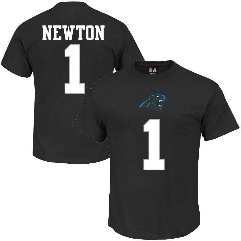 NFL Team Apparel T-Shirts Cam Newton Carolina Panthers NFL PA Player T-Shirt - Black