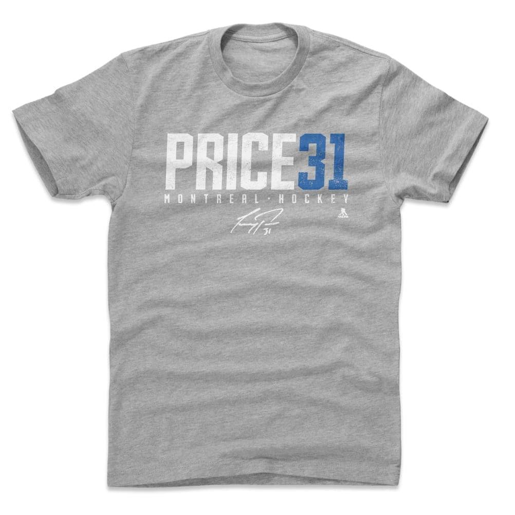 500 Level T-Shirts Carey Price Montreal Canadiens 500 Level NHL Name & Number T-Shirt - Heather Grey