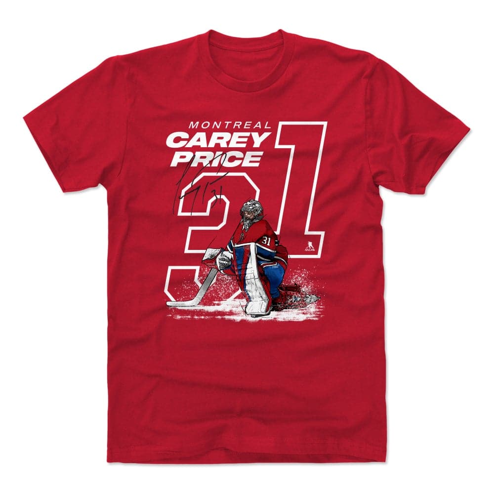 500 Level T-Shirts Carey Price Montreal Canadiens 500 Level NHL Outline T-Shirt - Red