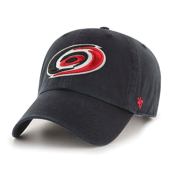 47 Brand Caps Carolina Hurricanes ‘47 NHL Team Clean Up Strapback Hat - Black