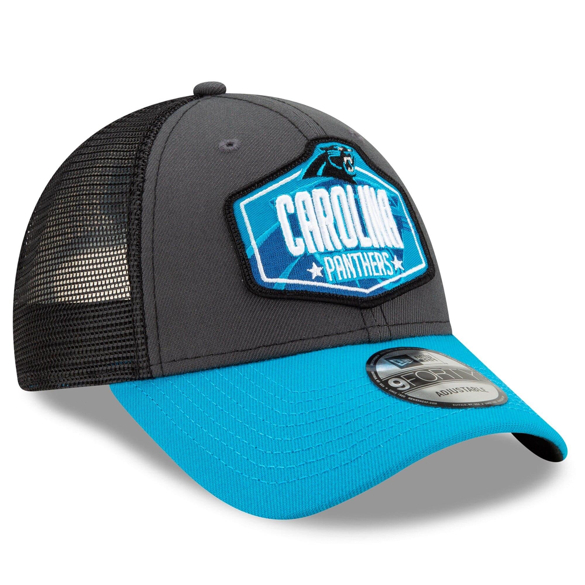 New Era Caps Carolina Panthers New Era 2021 NFL Draft 9FORTY Snapback Curve Hat - Graphite