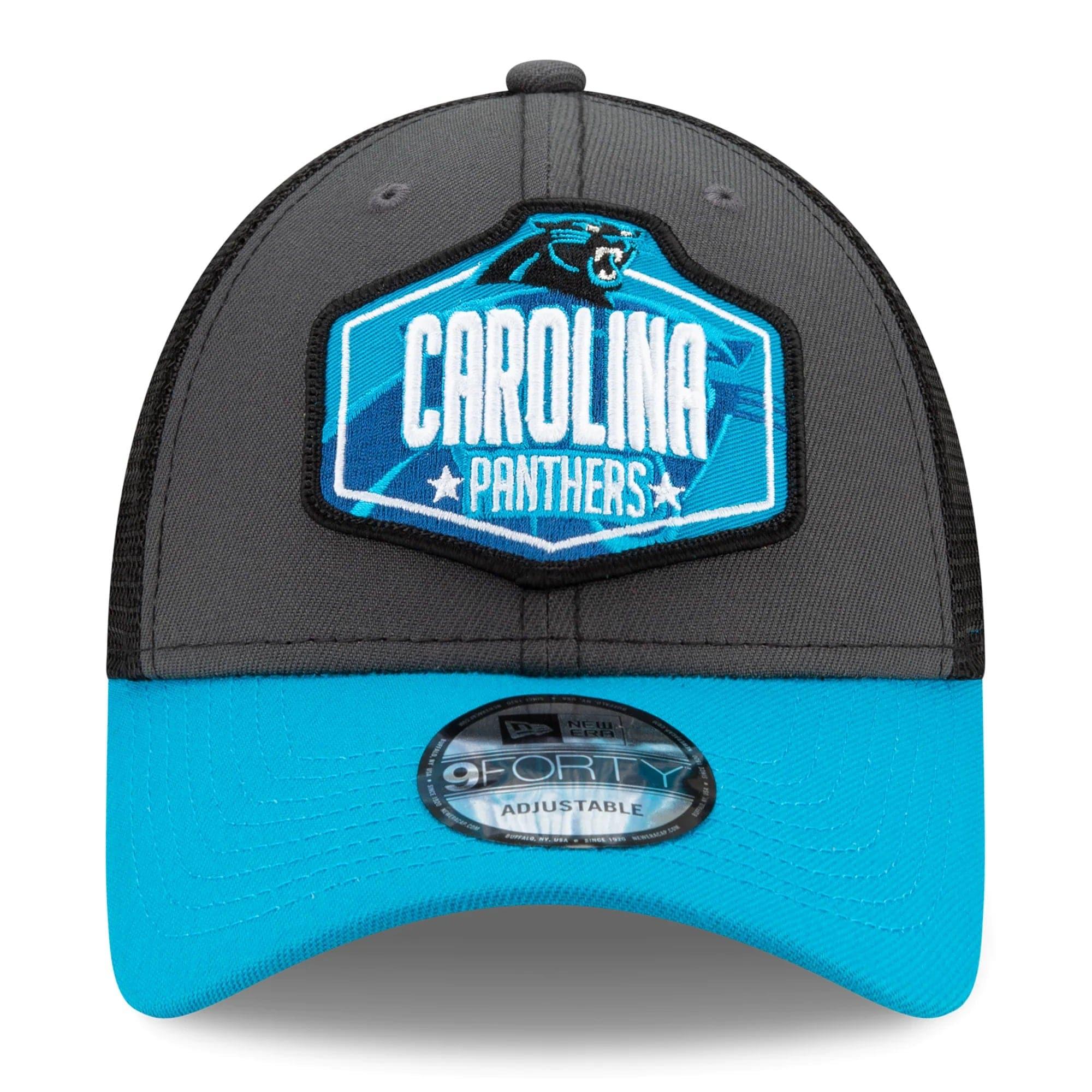 New Era Caps Carolina Panthers New Era 2021 NFL Draft 9FORTY Snapback Curve Hat - Graphite