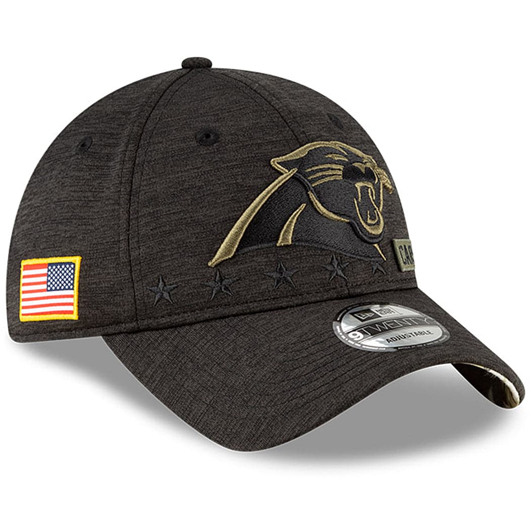 New Era Caps Carolina Panthers New Era NFL 2020 Salute To Service 9TWENTY Curve Hat - Black