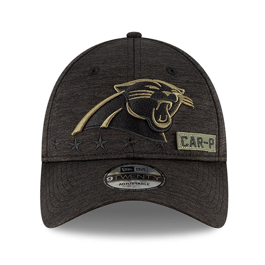 New Era Caps Carolina Panthers New Era NFL 2020 Salute To Service 9TWENTY Curve Hat - Black