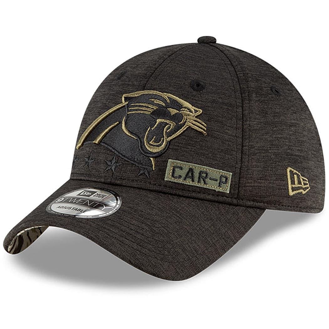 New Era Caps Carolina Panthers New Era NFL 2020 Salute To Service 9TWENTY Curve Hat - Black