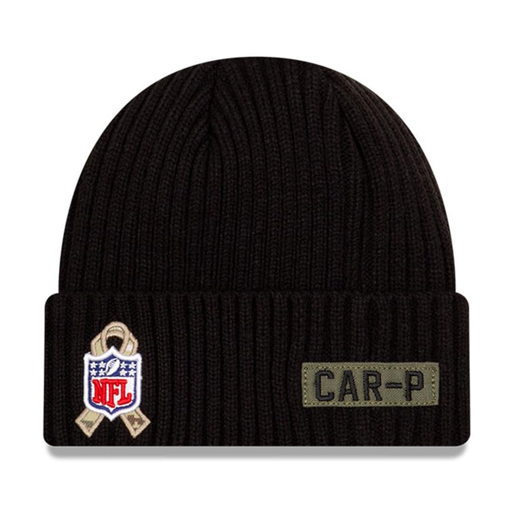 New Era Beanies Carolina Panthers New Era NFL 2020 Salute To Service Cuffed Knit Beanie - Black