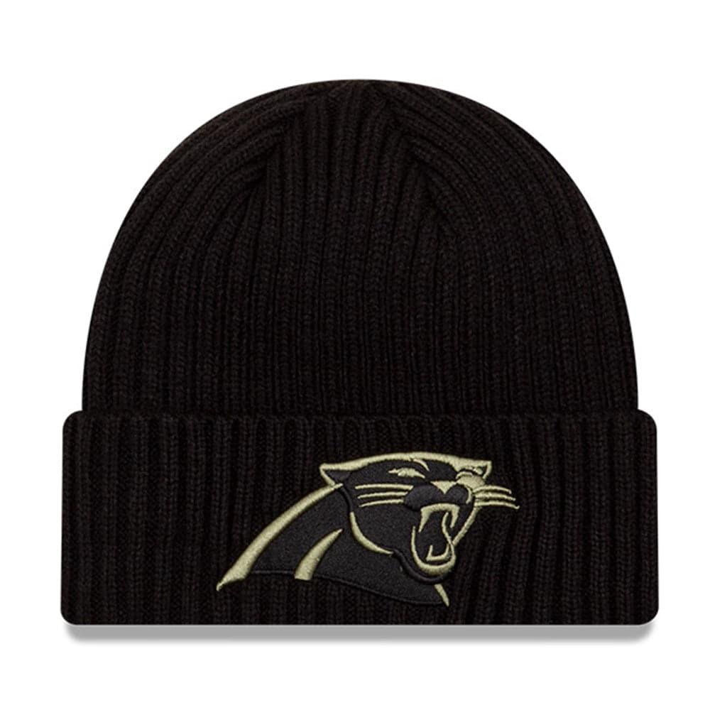 New Era Beanies Carolina Panthers New Era NFL 2020 Salute To Service Cuffed Knit Beanie - Black