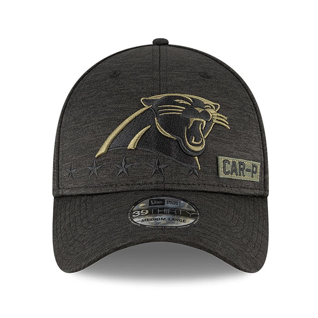 New Era Caps Carolina Panthers New Era NFL 2020 Sideline 39THIRTY Flex Fit Curve Hat - Black