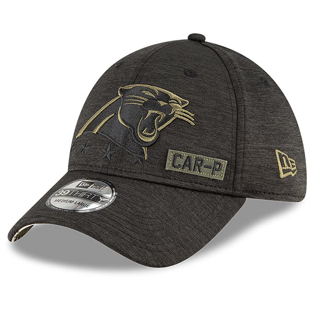 New Era Caps Carolina Panthers New Era NFL 2020 Sideline 39THIRTY Flex Fit Curve Hat - Black