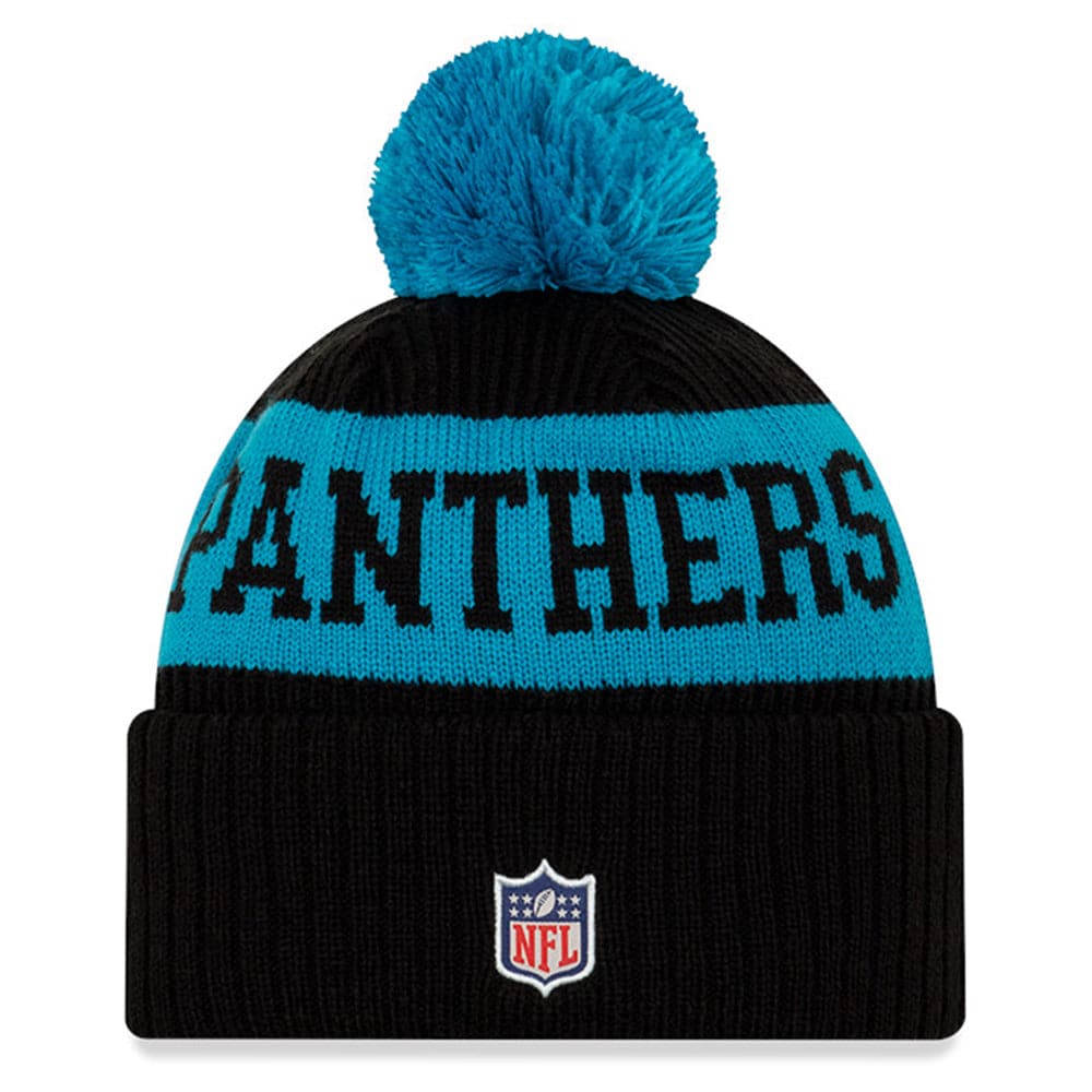 New Era Beanies Carolina Panthers New Era NFL 2020 Team Sideline Knit Beanie - Black