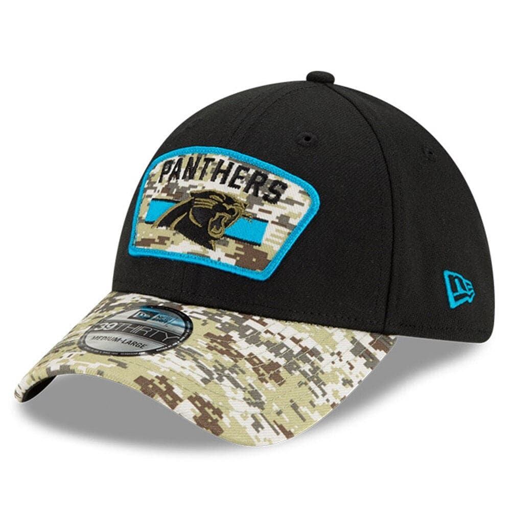 New Era Caps Carolina Panthers New Era NFL 2021 Salute To Service 39THIRTY Flex Fit Hat - Black
