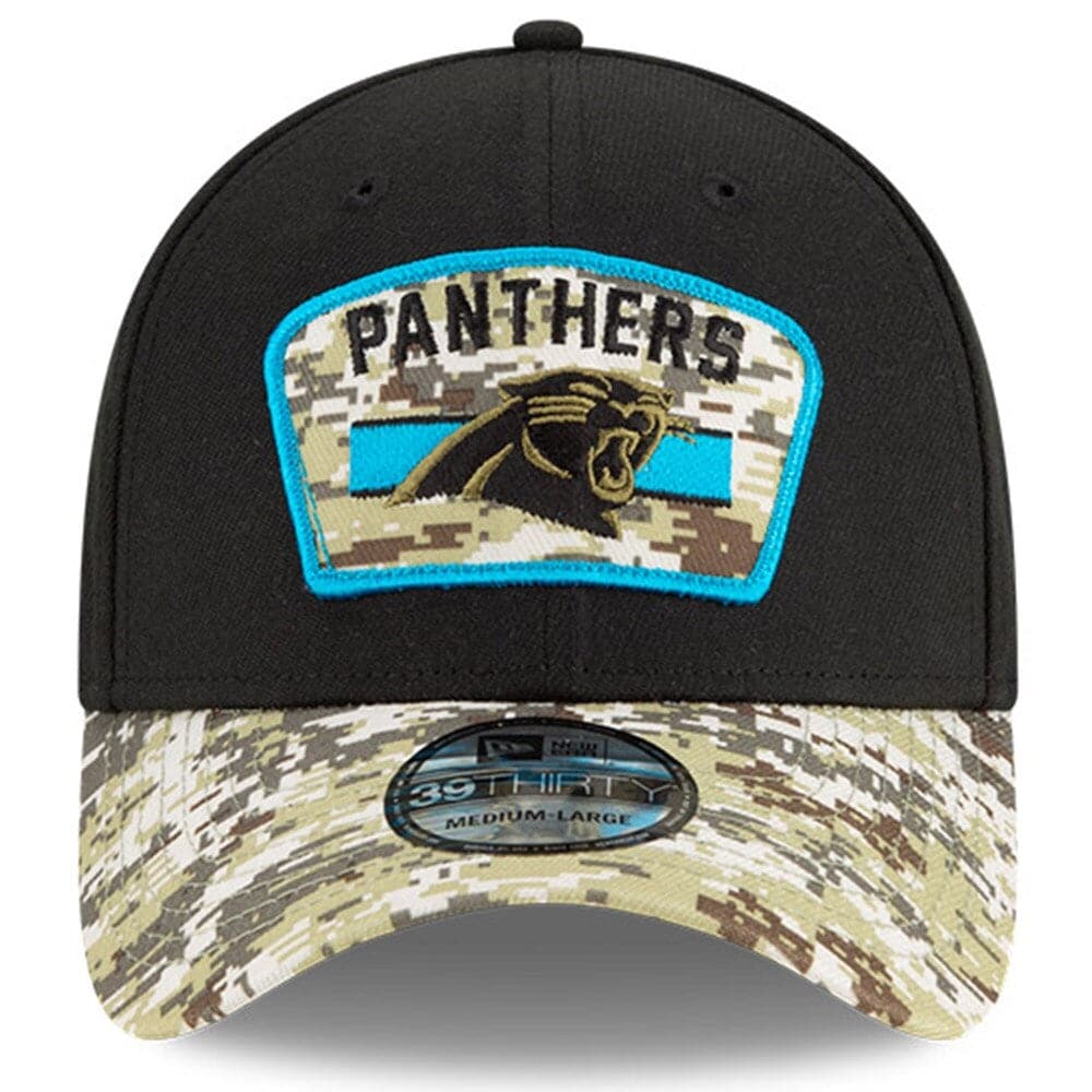 New Era Caps Carolina Panthers New Era NFL 2021 Salute To Service 39THIRTY Flex Fit Hat - Black