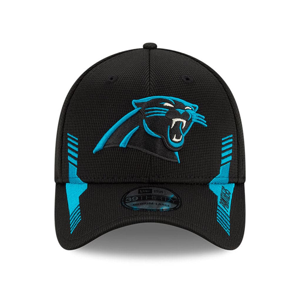 New Era Caps Carolina Panthers New Era NFL 2021 Sideline Home 39THIRTY Flex Fit Hat - Black