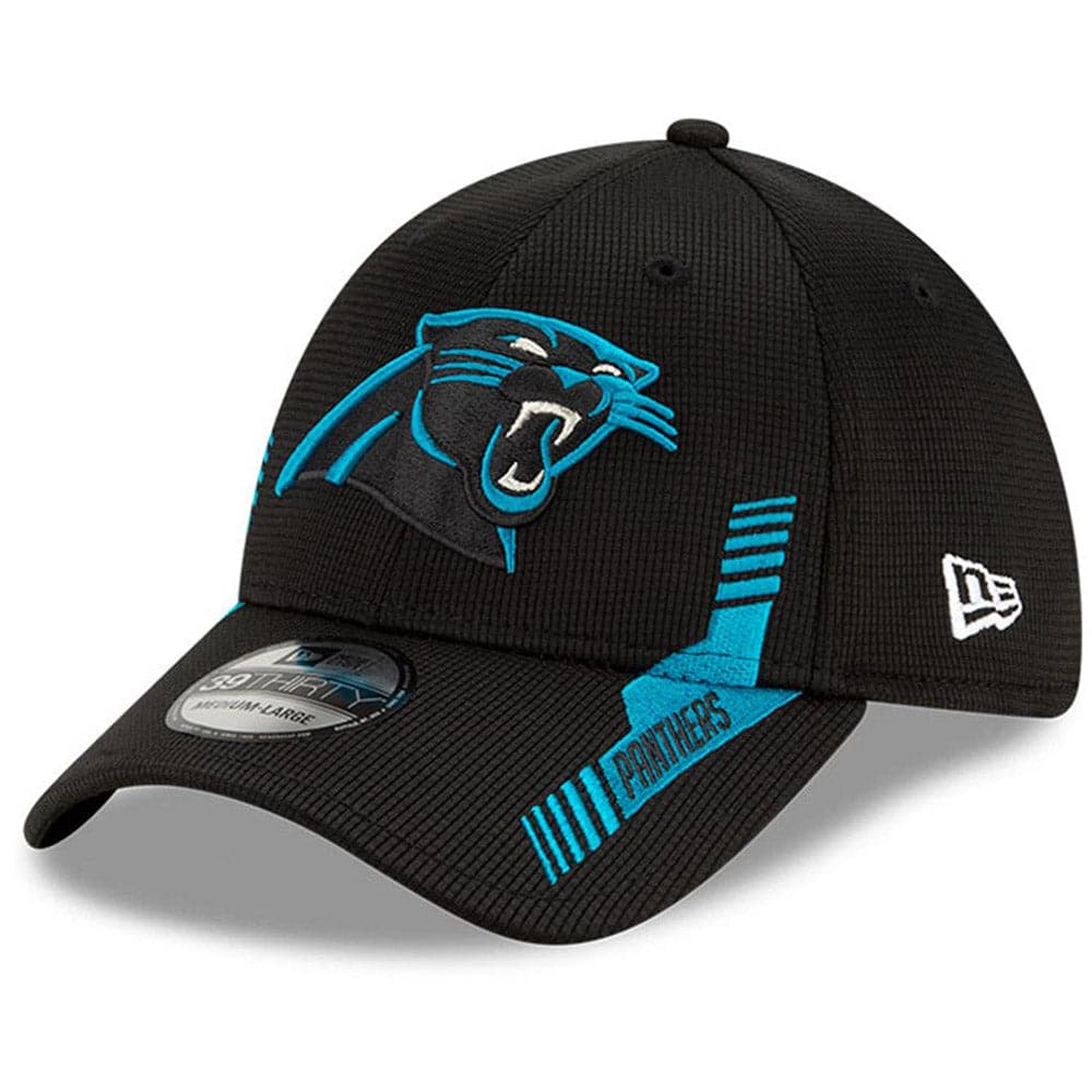 New Era Caps Carolina Panthers New Era NFL 2021 Sideline Home 39THIRTY Flex Fit Hat - Black