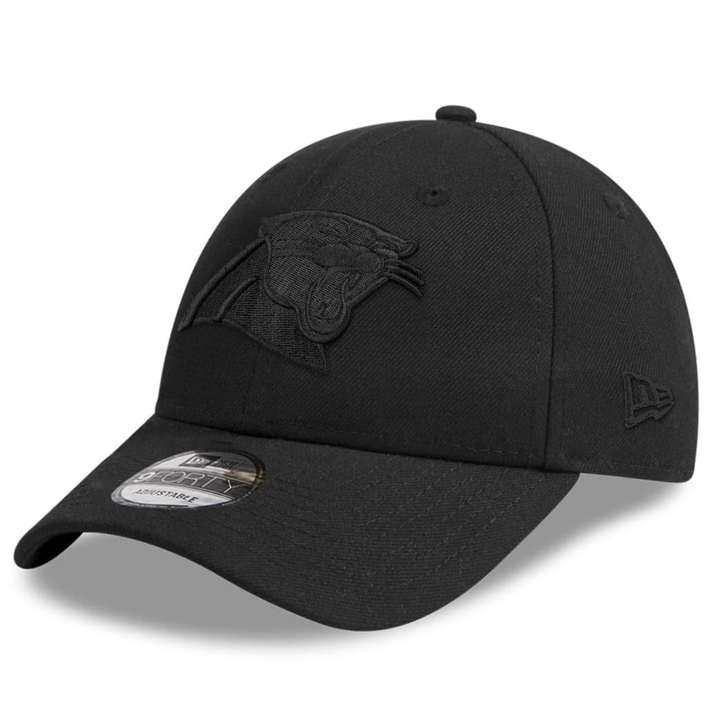 New Era Caps Carolina Panthers New Era NFL Black On Black 9FORTY Snapback Hat