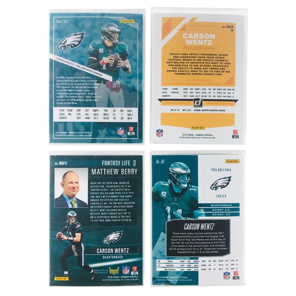 Panini Cards Carson Wentz Philadelphia Eagles Panini NFL 4 Base/Insert Card Set