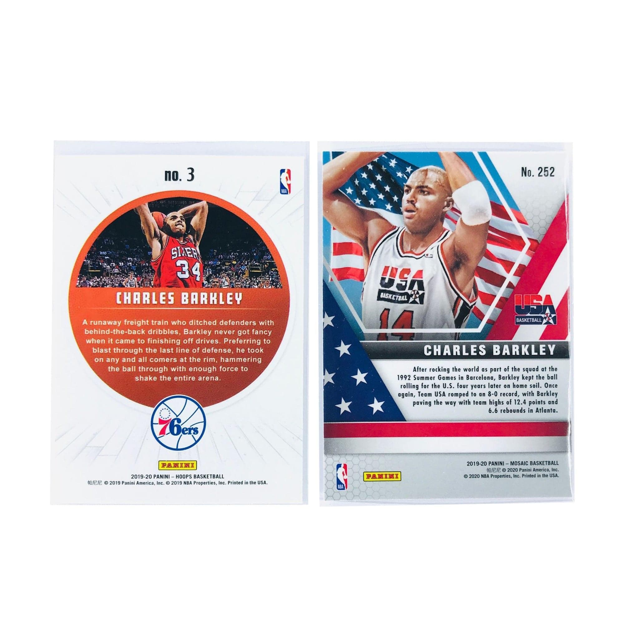 Panini Cards Charles Barkley  Philadelphia 76ers / Team USA 19-20 Panini NBA 2 Card Set